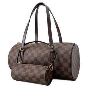Louis Vuitton Damier Ebene Brown Papillon Handbag Clutch Bag